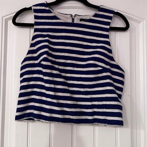 White and blue crop top